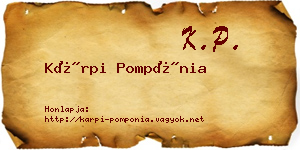 Kárpi Pompónia névjegykártya
